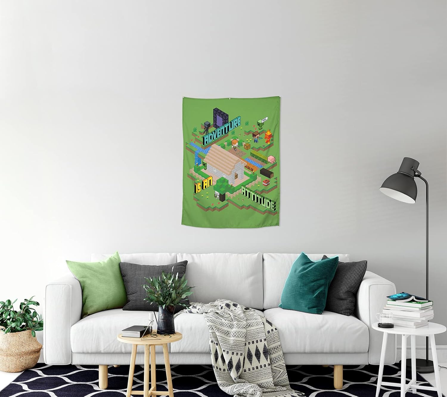 Tapestries - Jay Franco Minecraft Adventure is an Attitude Tapestry – 30 x 40 Inch Wall Hanging – Gamer Room Décor (Official Minecraft Product)