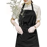 thumbnail image 2 of Acopa Hazleton Black Heavy Weight Canvas Cross-Back Bib Apron With 3 Pockets - 29" X 26 1/2" | Acopa 2 of 9