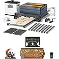 WECREAT Vision 40W Laser Engraver and Cutter Machine with 2W Infrared Laser Module, Auto Conveyor Feeder, Fume Extractor, 4-in-1 Rotary, Air Assist, Laser Bed for Jewelry Acrylic Wood Metal Leather