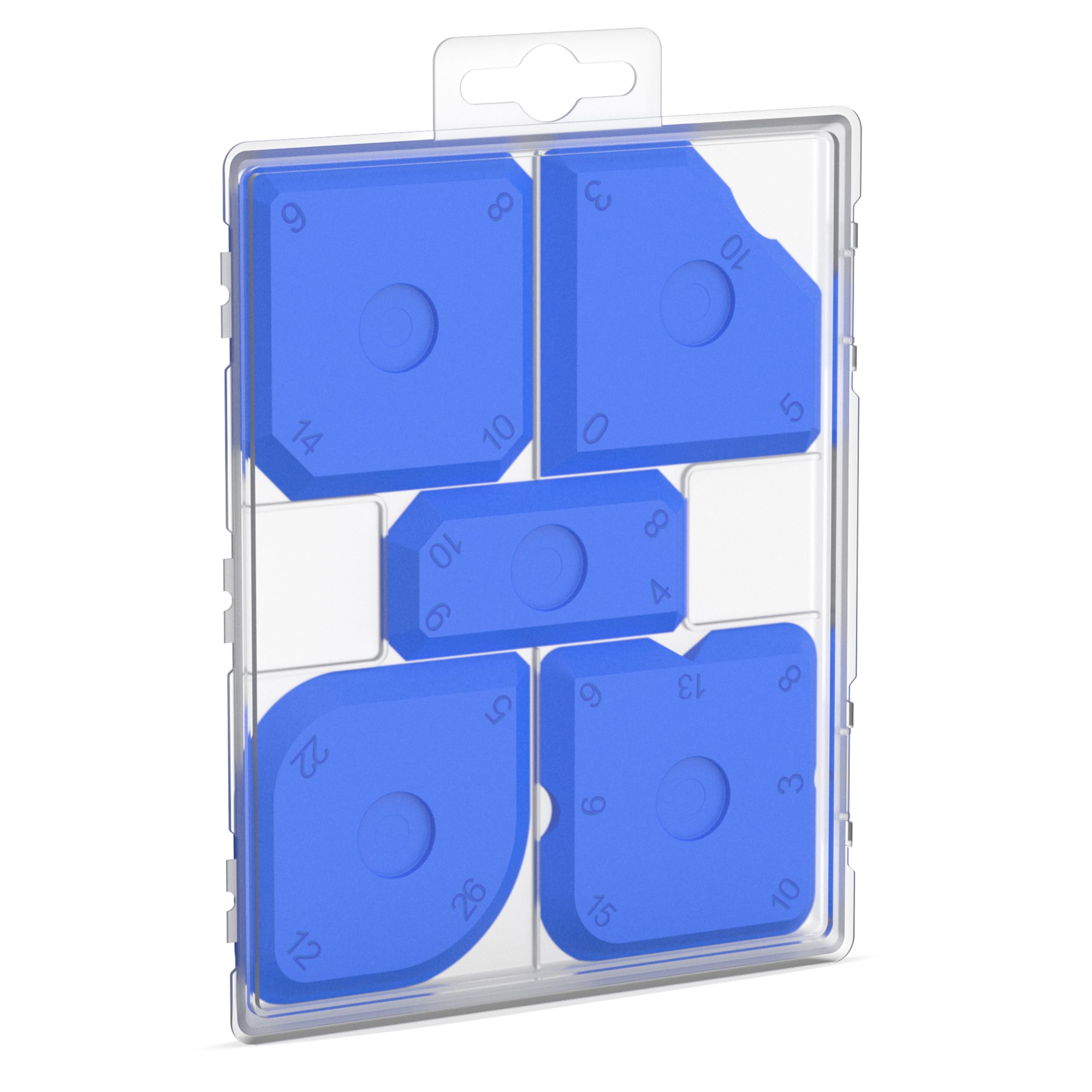 RAVN HAMAN Set of 5 Sealant Finishing Tool Blue - Tool kit with 23 Different Shapes - Silicone sealant applicator for e.g. Silicone and Acrylic Joints - Caulking Tool Set incl. Storage Box