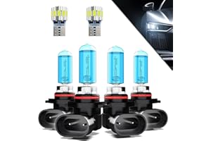 TTDBDAN Headlights+ License Plate Lights Fit For Ford Taurus 2010-2012 Light Bulbs,9005/HB3/H10 High Beams+ 9005/HB3/H10 Low Beams+ License Plate Lights Combo,Plug And Play,Pack of 6
