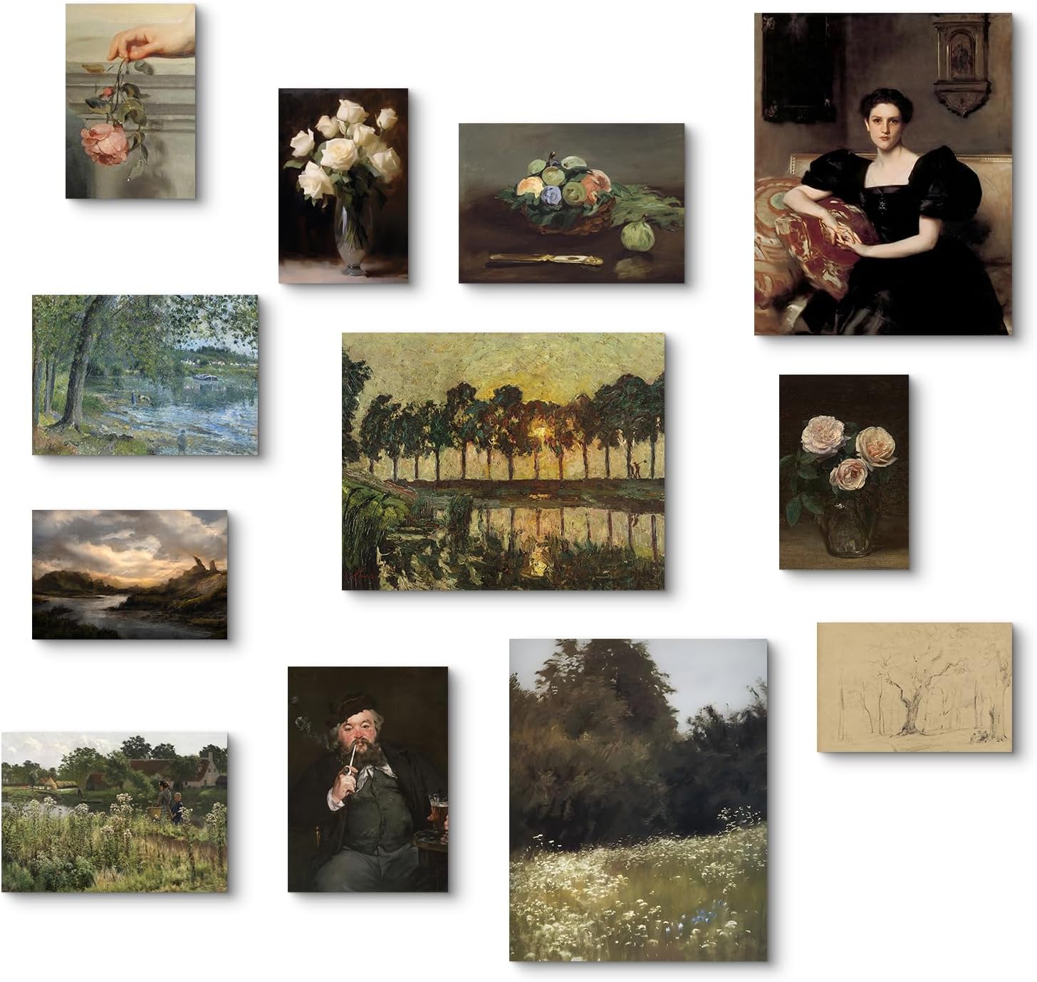 Paintings - VIYYIEA Vintage Wall Art Decor French Country Famous Artwork Floral Wall Art Prints Portrait Oil Painting Pictures Set Retro Posters For Room Aesthetic Farmhouse Room Decor For Bedroom Office