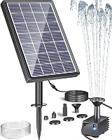 Biling Solar Water Fountain 3.5W for Bird Bath 6 Nozzles DIY Garden Pump