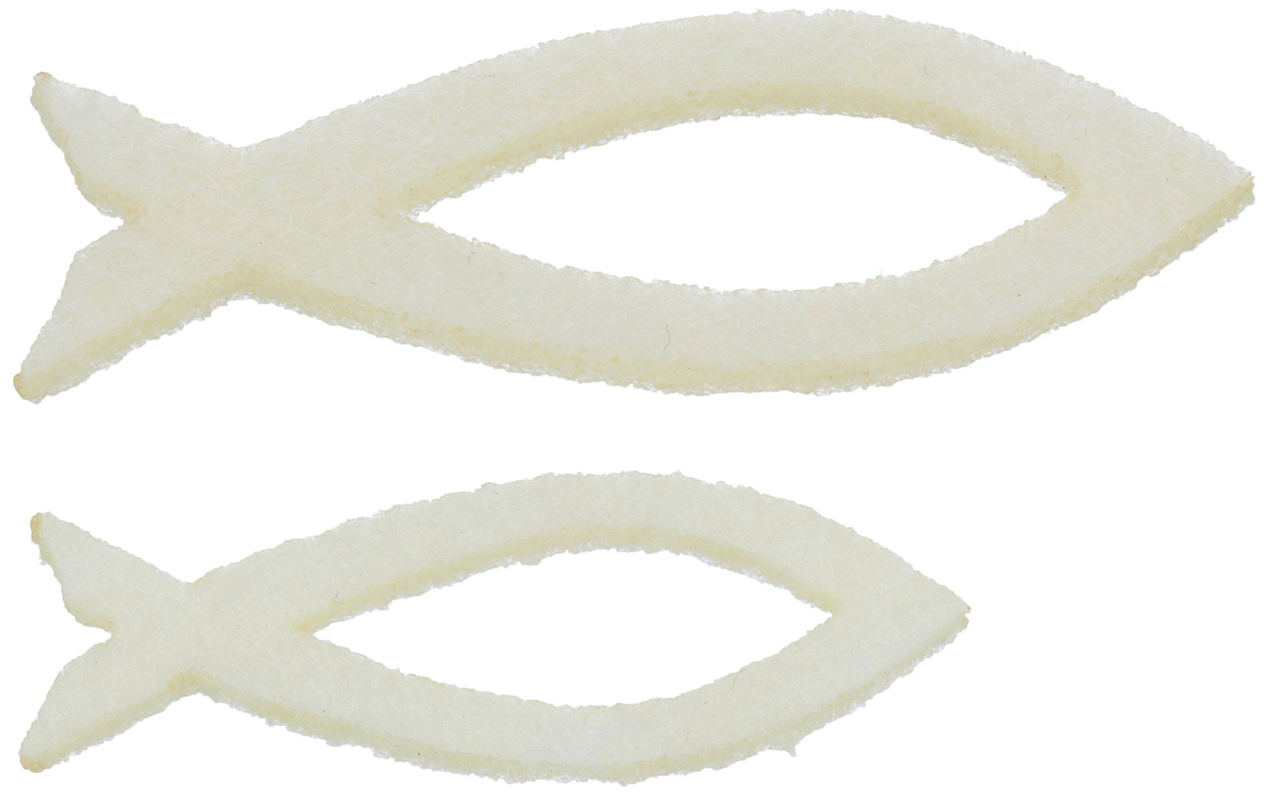 Petra's Bastel News A-KFF3350-02 50 Piece Fish Cut Out Set in 2 Sizes, Cream Felt