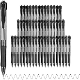 deegtran Pens Bulk, 50 Pack No Bleed Black Ink Click Pens with Soft Grip, Wholesale Retractable Ballpoint Pens for Office School, Medium Point Smooth 1.0MM