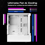 GAMDIAS TALOS E3 White Mid-Tower Case ATX ARGB 3 Fans Tempered Glass view 8