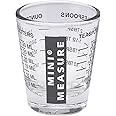 Kolder Mini Measure Heavy Glass, 20-Incremental Measurements Multi-Purpose Liquid and Dry Measuring Shot Glass, Black