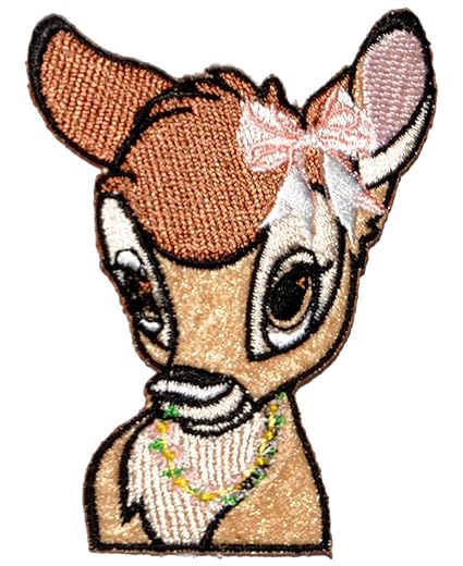 alles-meine.de GmbH Bügelbild - Disney - REH Bambi - 6,1 cm * 7,8 cm - Aufnäher Applikation - Rehe / Hirsch - gestickter Flic