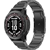 Titanium Bands for Garmin Fenix 8 (47mm)/7/6/5, Forerunner 965 955, Approach S60 S62, Quatix 7 6 5, Epix Pro 2 (47mm), MARQ Gen 2 | 22mm Quick Fit Watch Band Metal Strap for Garmin Watch