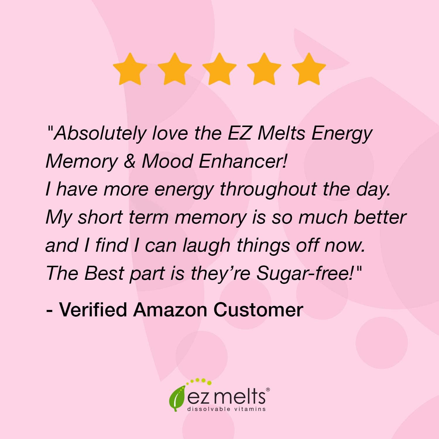 EZ Melts Energy Memory & Mood Enhancer, Methylated B-Complex, Sublingual Vitamins, Vegan, Zero Sugar, Natural Cherry Flavor, 60 Fast Dissolve Tablets: Health & Personal Care