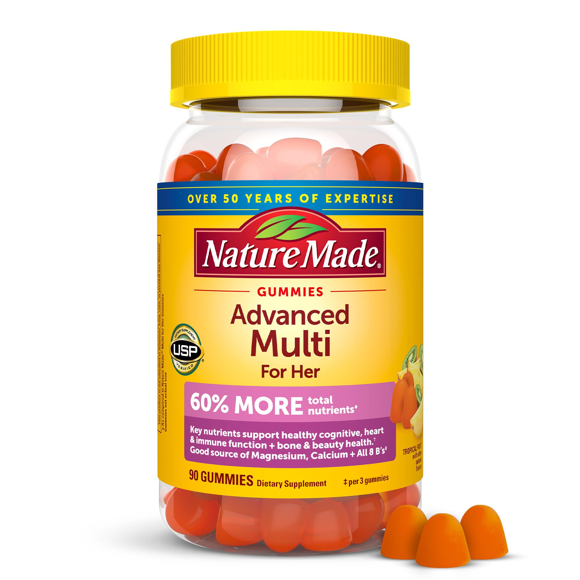 Photo 1 of Nature Made Advanced Womens Gummy Multivitamins with Magnesium Citrate, Calcium, B Vitamins, Multivitamin Gummies for Women, 90 Multi Vitamin Gummies, 30 Day Supply 2026
