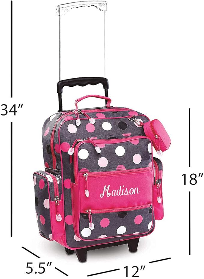 personalized childrens luggage on wheels