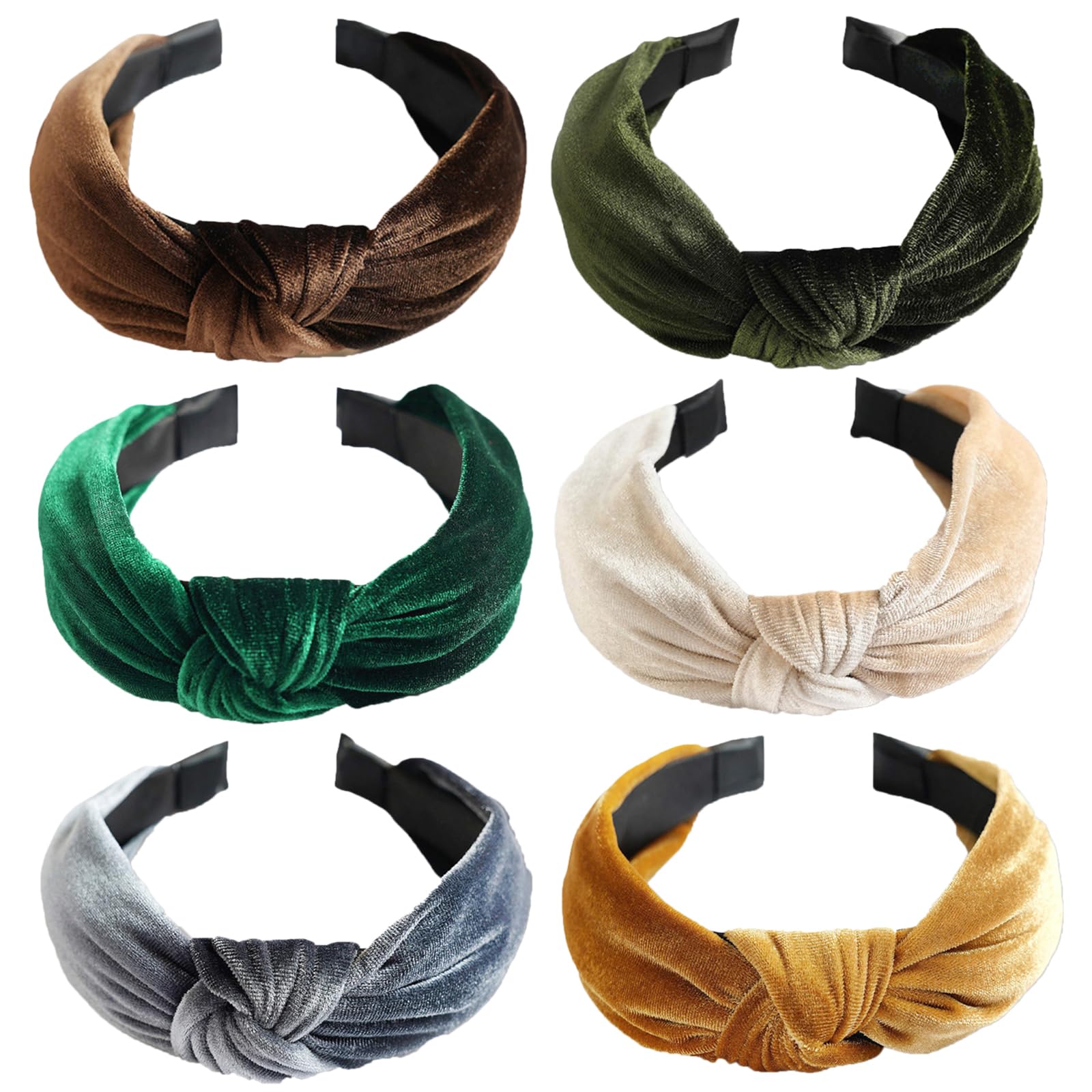 6Pcs Women Headbands Leopard Print Tiny Dot Pure Hair Bands Adult Headbands Elastic Hair Accessories For Women And Girls (WIDE)