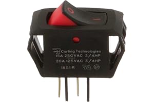 CARLING TECHNOLOGIES CARLING RSCA201-VB-B-9-V SWITCHES, ROCKER, SPST, 20A, 125V, BLACK (1 piece)