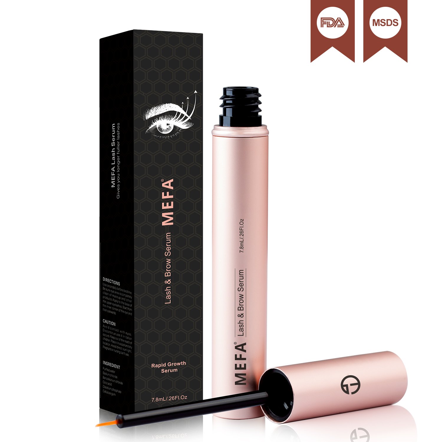 Natural Eyelash and Brow Growth Serum（7.8ml）- Enhancing Lash Boost Serum - Give you 100% Longer Thicker Eyelash - 4 Months Apply
