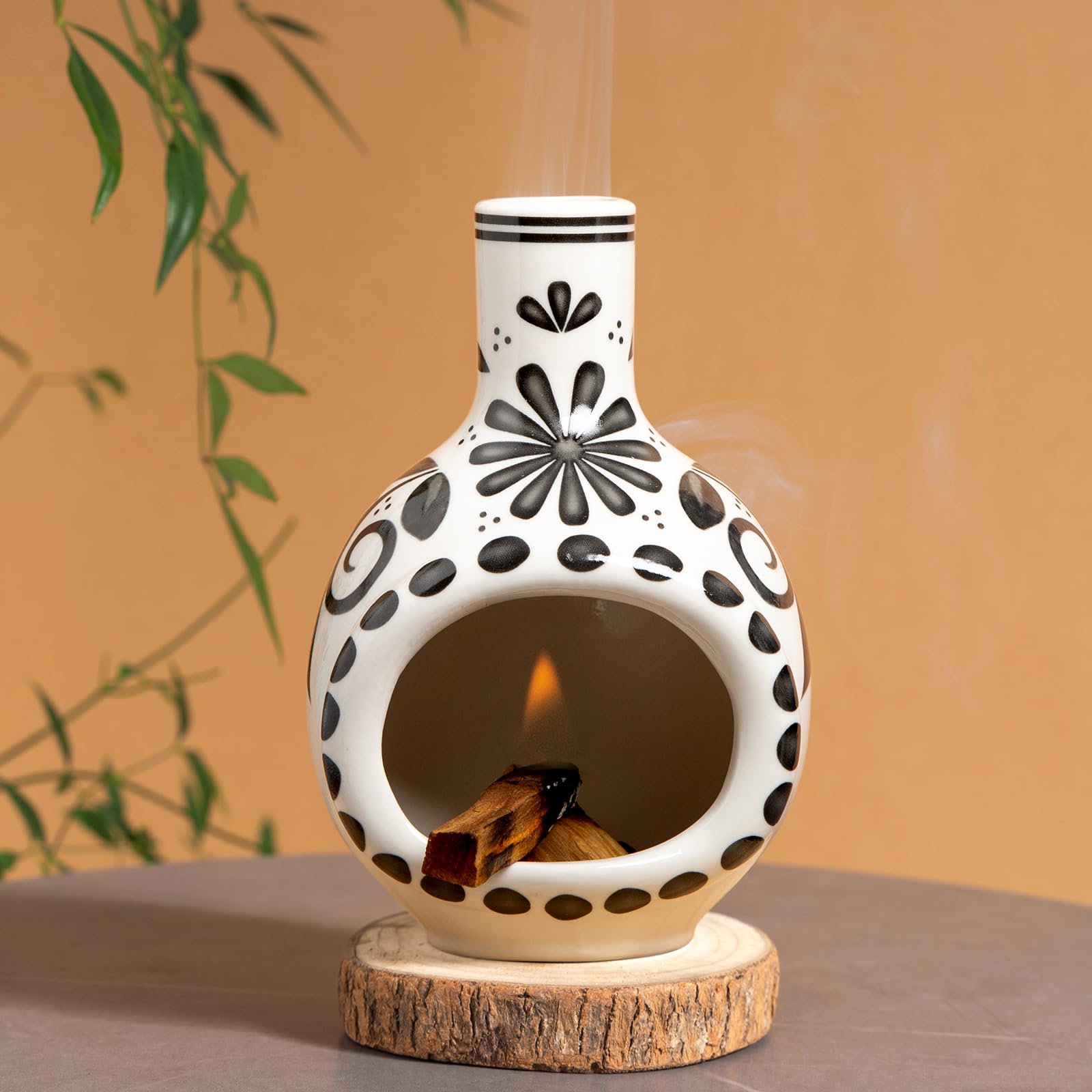Photo 1 of MOUGIGI Handcrafted Palo Santo Holder Ceramic Incense Burner - Compact Size for Meditation Space - Burn Palo Santo Sticks and Cones Safely - Sage Aromatherapy Decor