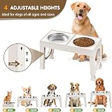 Aystkniet Raised Dog Bowls with Stand 5 Heights 8-35cm, 2 Stainless Bowls view 2