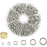 1010pcs Open Jump Rings for Jewelry Making,Metal O Ring Plated Connectors 4mm 5mm 6mm 8mm 10mm 12mm with Jump Ring Opener,DIY
