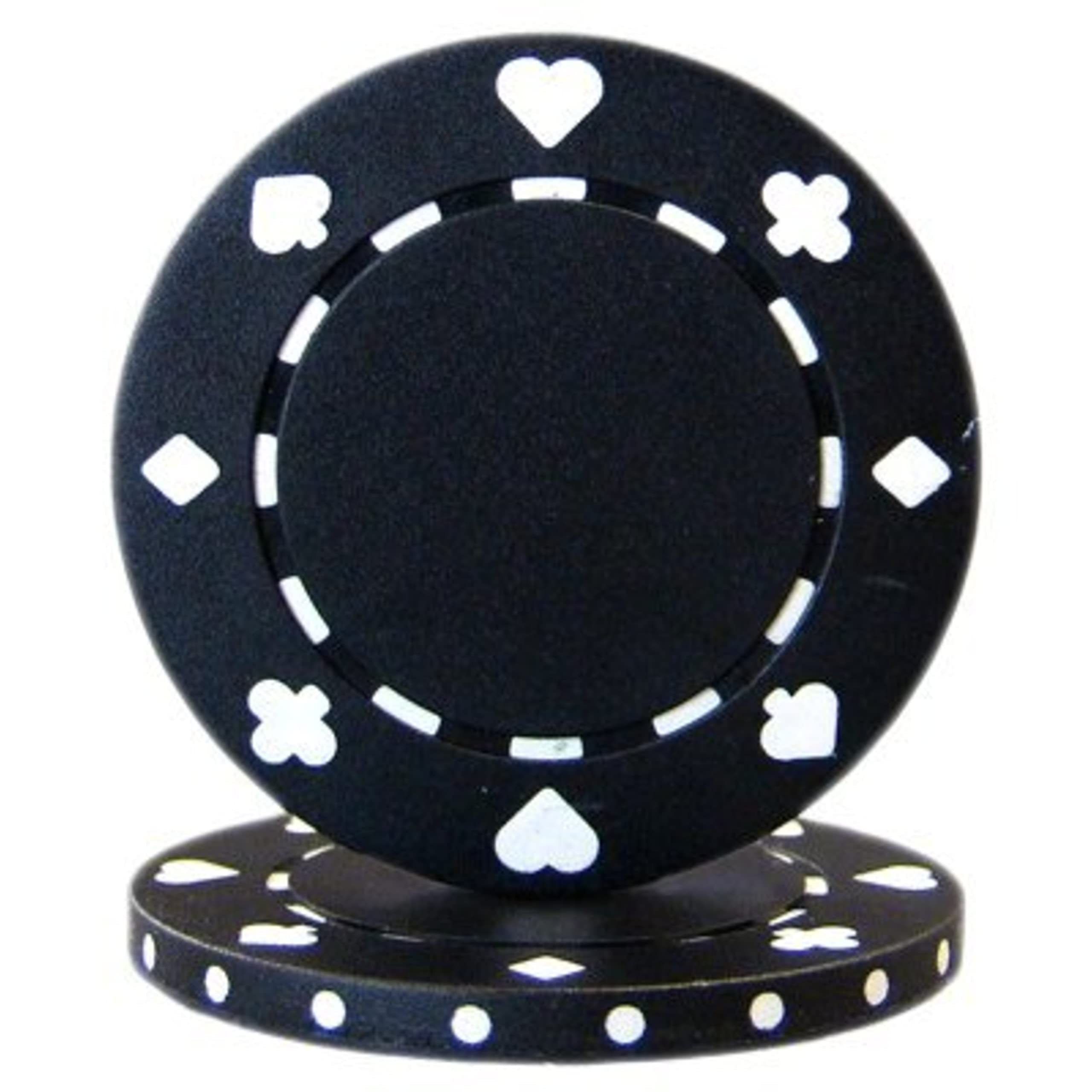 Brybelly Suited Poker Chips (50-Piece), Black, 11.5gm