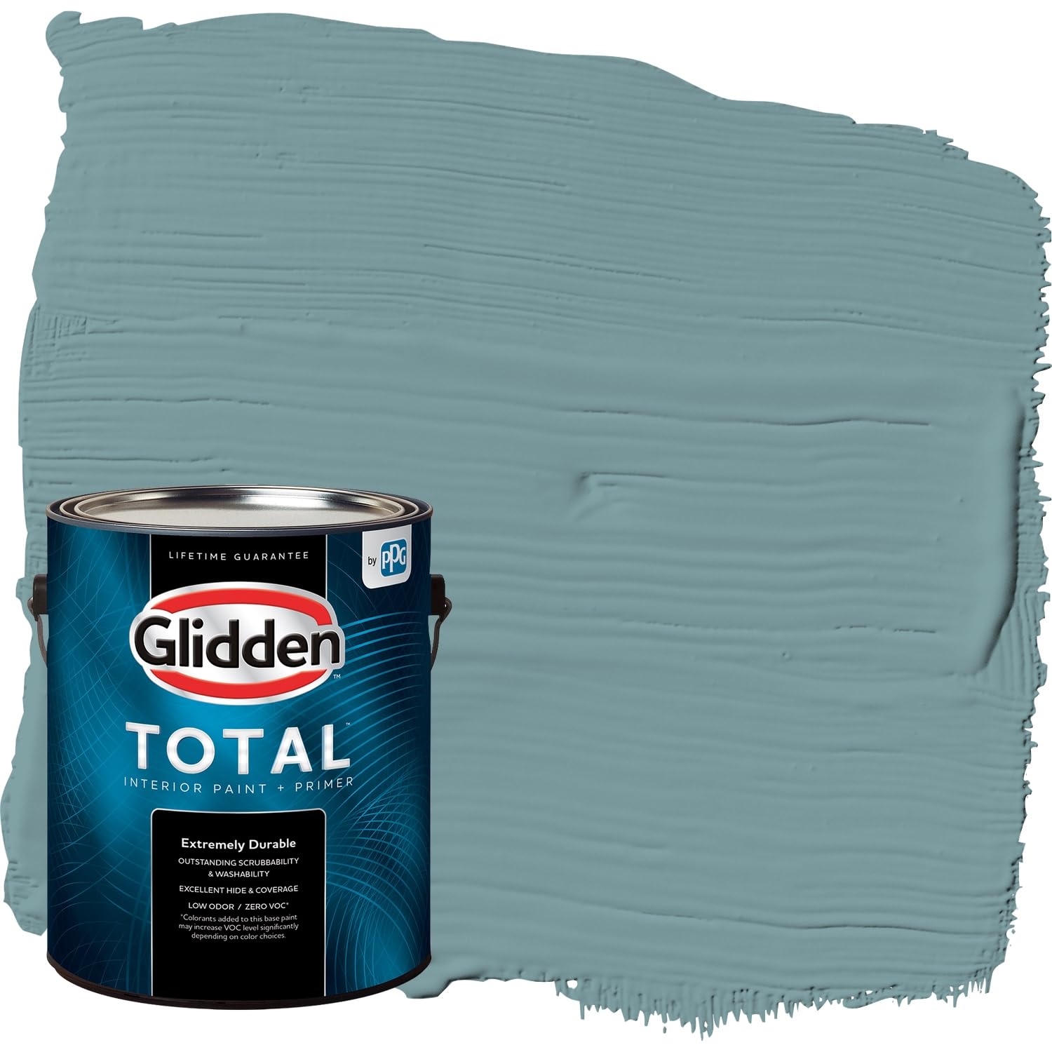 Glidden Total Interior Wall Paint & Primer All-in-One, Cathedral Glass/Aqua, Flat, 1 Gallon