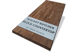 Howizz Walnut Butcher Block Countertop 60 x 36 x 1.5 Inches - Solid Wood Table Top for Island Kitchen Countertop, Desk Top, Dining Table, Workbench Top