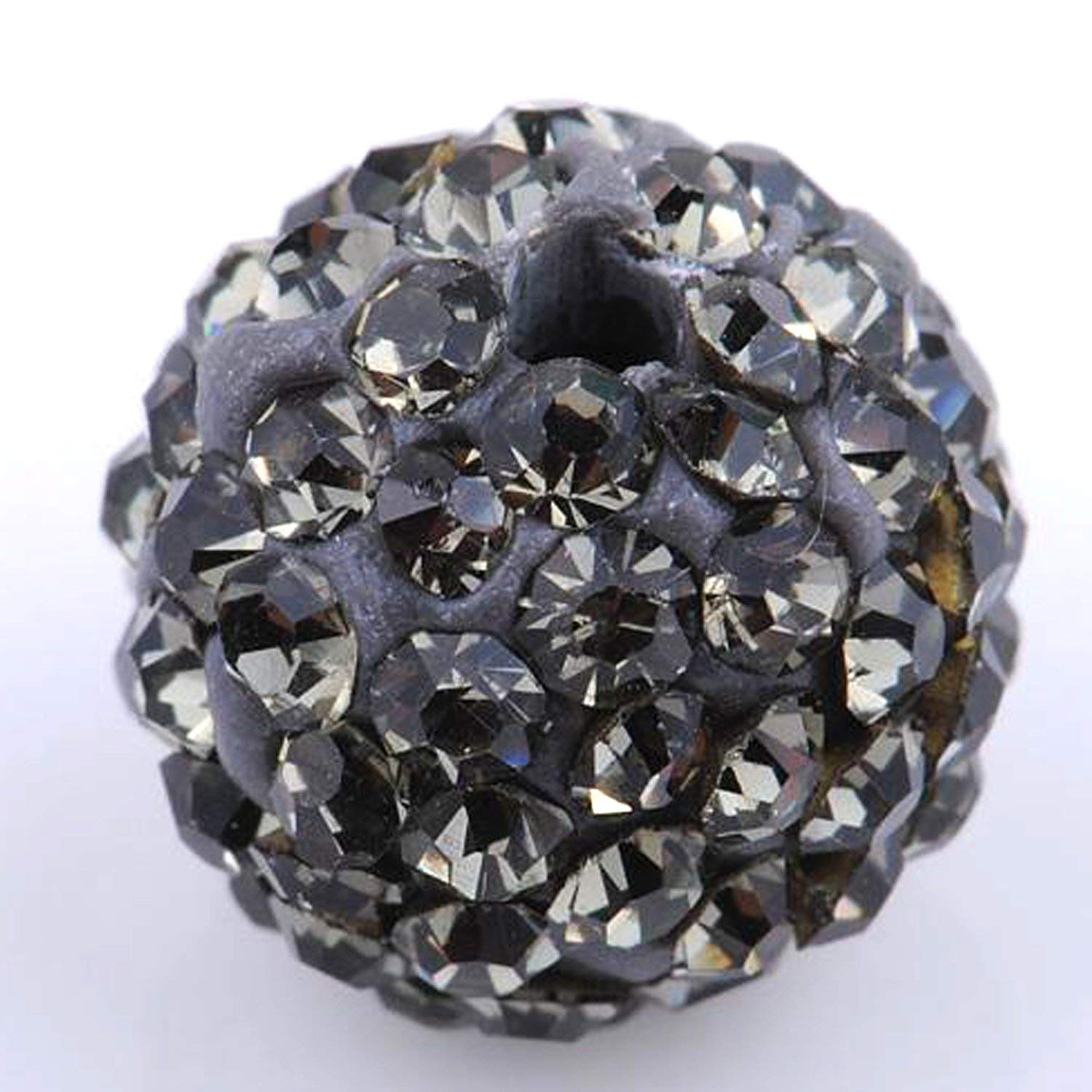 RUBYCA Pave Czech Crystal Disco Ball Clay Beads fit Shamballa Jewelry (50pcs, 12mm, Grey) — image 1