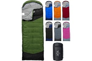 ETGLCOZY Sleeping Bag for Adults Cold Weather & Warm, Lightweight Backpacking Camping Hiking Essentials Gear for Kids 10-12 Girls Boys Compact w/Compression Sack Indoor Outdoor Sleep Must Haves