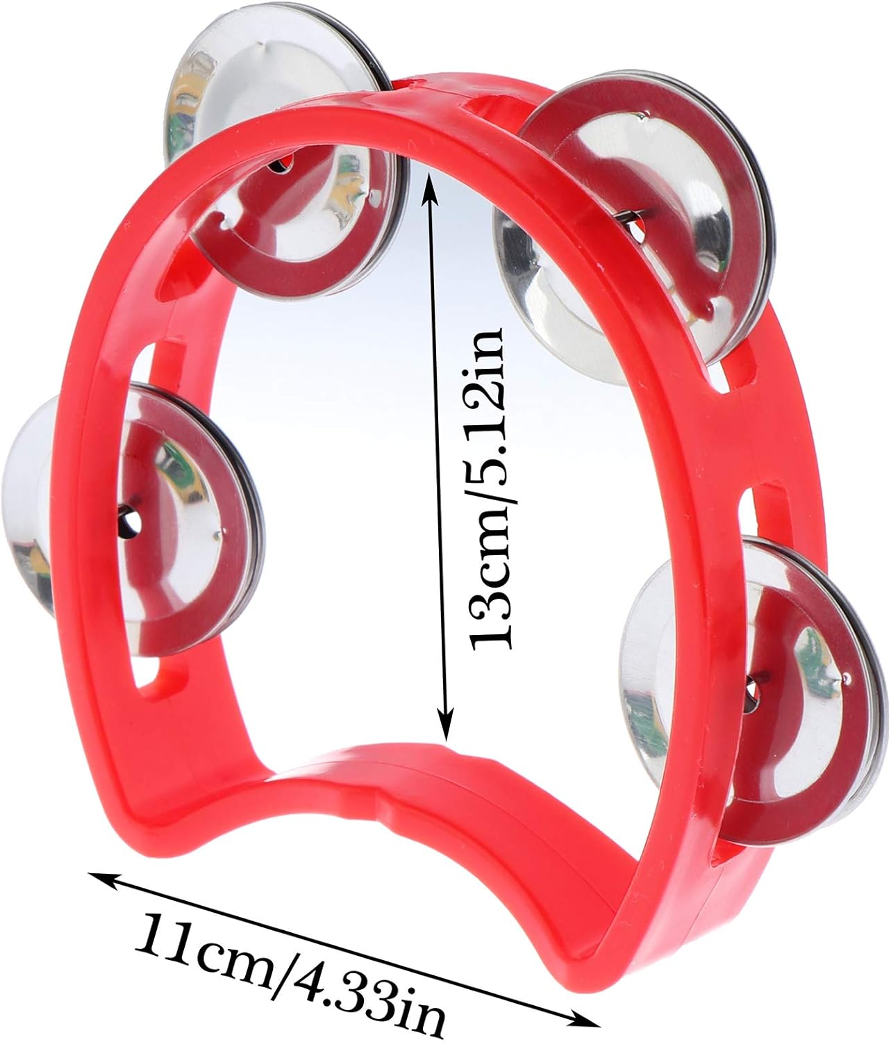 Olgaa 8 Pieces Tambourine with Bells Plastic Hand Bell Musical