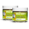 Uncle Harry's Natural & Fluoride-free Remineralizing Toothpaste - Freshens Breath & Strengthens Enamel - Spearmint (2 pack, 3 oz. jar)