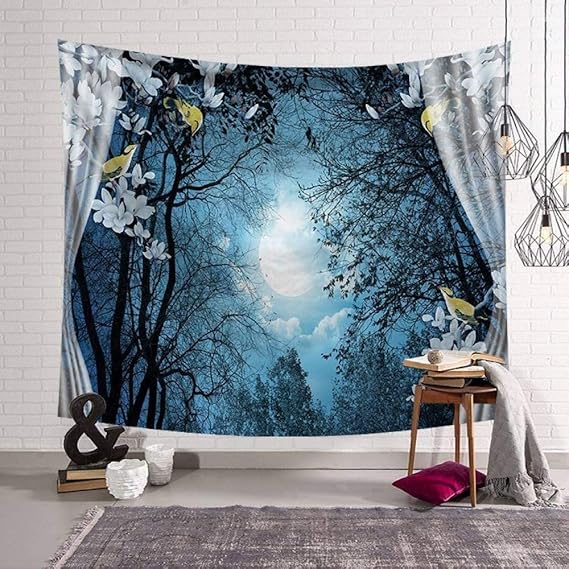 966 - Tapiz de pared para exterior o ventana, diseño de luna brillante