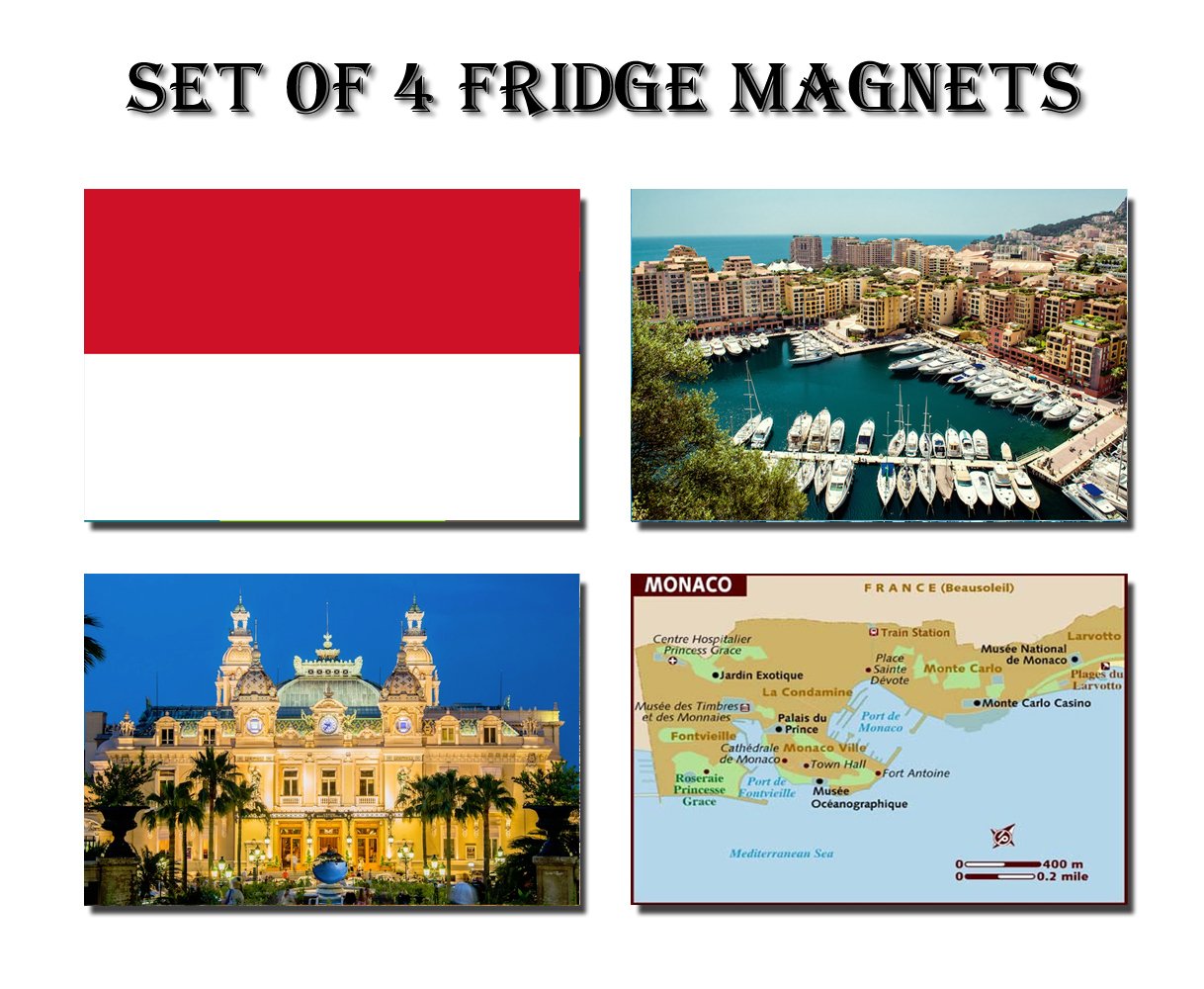 CFL SET OF 4 MONACO CALAMITA DA FRIGO IMANES PARA NEVERA - MONACO ...