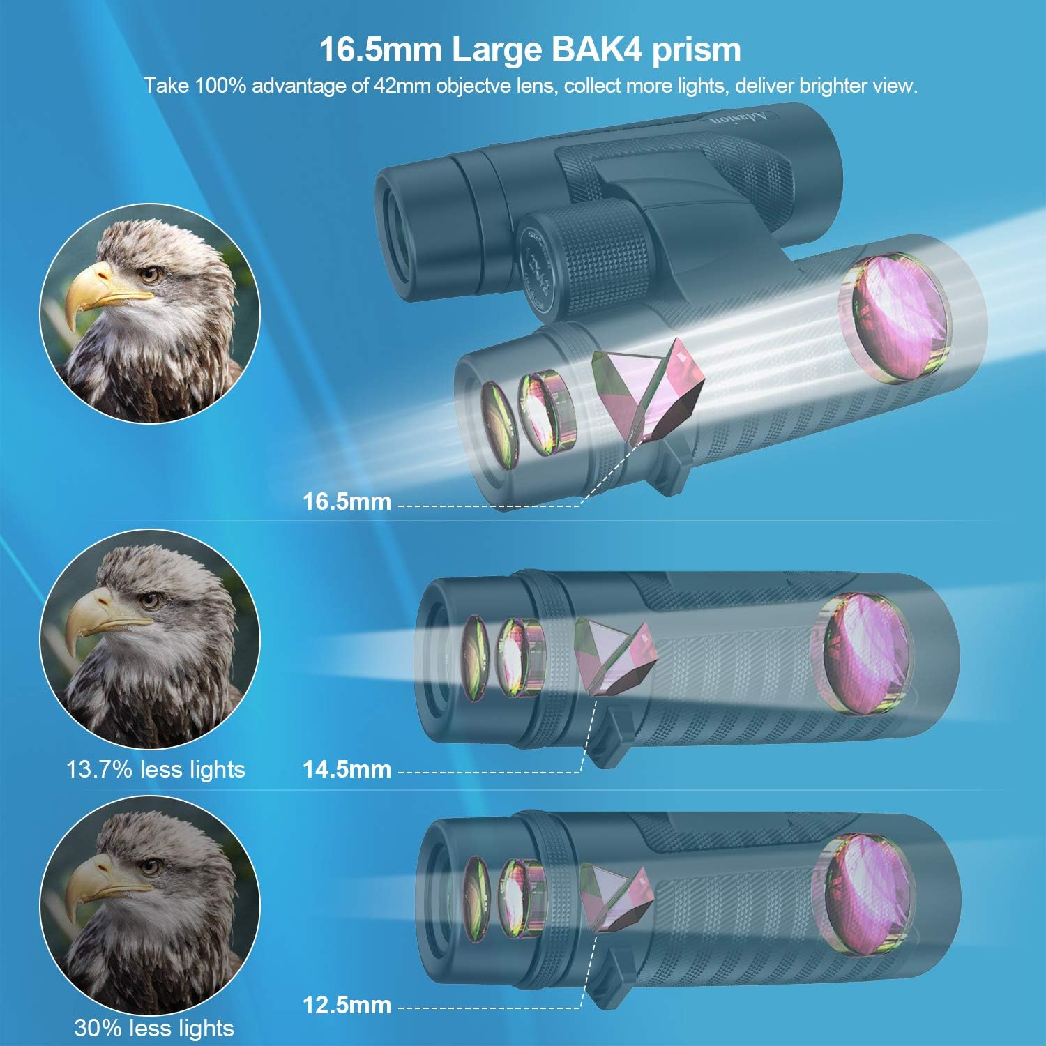 12x42 Binoculars for Adults with New Smartphone Photograph Adapter - 18mm Large View Eyepiece - 16.5mm Super Bright BAK4 Prism FMC Lens - Binoculars for Birds Watching Hunting - Waterproof (1.25 lbs) : Camera & Photo