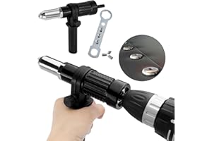Electric Rivet Gun Adapter Kit, Portable Drill Riveting Adapter Head, Rivet Nut-Drill Adapter with 4 Nozzles, Easy Install fo