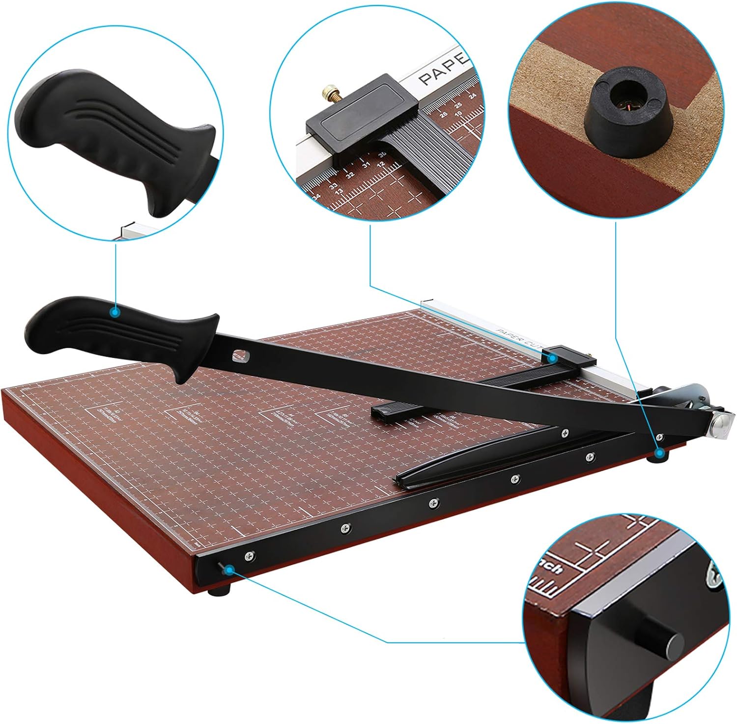 A2-B7 Paper Trimmer Paper Cutter Heavy Duty Trimmer Gridded Paper Photo Guillotine Craft Machine 18 inch Cut Length 12 Sheets Capacity for Office Home Use : Office Products