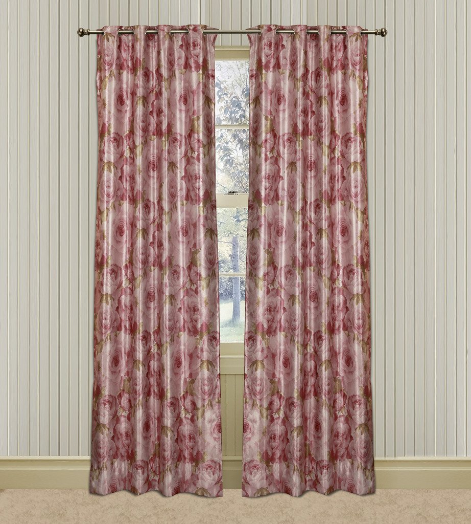 Buy Cream Gold Striped Eyelet Curtains With Leafy Pattern Door