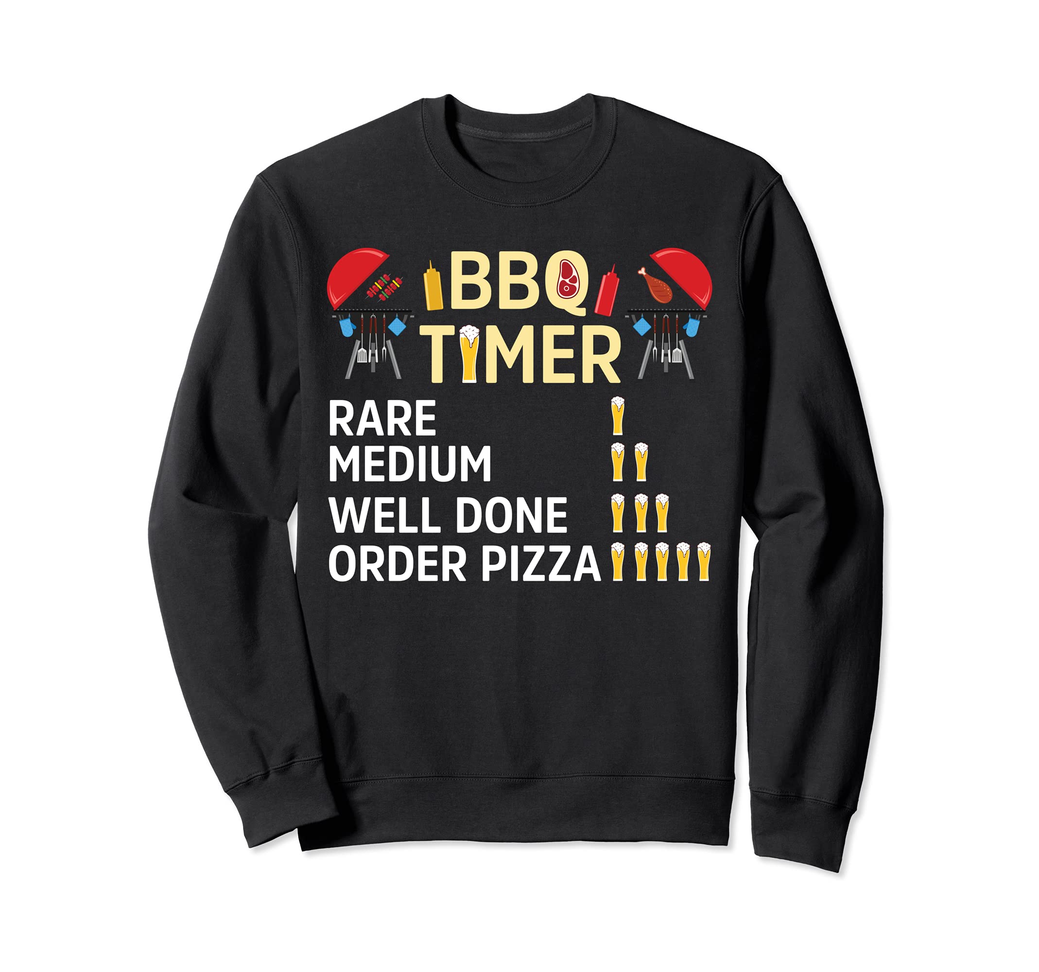 Funny BBQ Timer Barbecue Grill master Grilling Drinking beer Sweatshirt