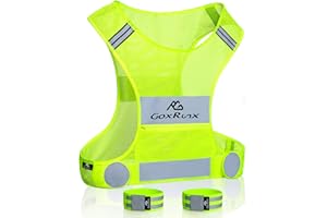 GOXRUNX Reflective Vest Running Gear,Lightweight Reflective Safety Vests with Arm Bands