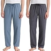LICWOYAR Men's Pajama Pants Lightweight Cotton Pjs Bottoms Sleepwear Sleep & Lounge with Pocket 2Pack or 3Pack