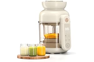 BabyNutri Auto Baby Food Maker, Glass Baby Food Mill, Baby Blender & Steamer and Puree Maker with Auto Cooking, Easy Cleaning, Touch Screen, Dishwasher Safe(12oz)