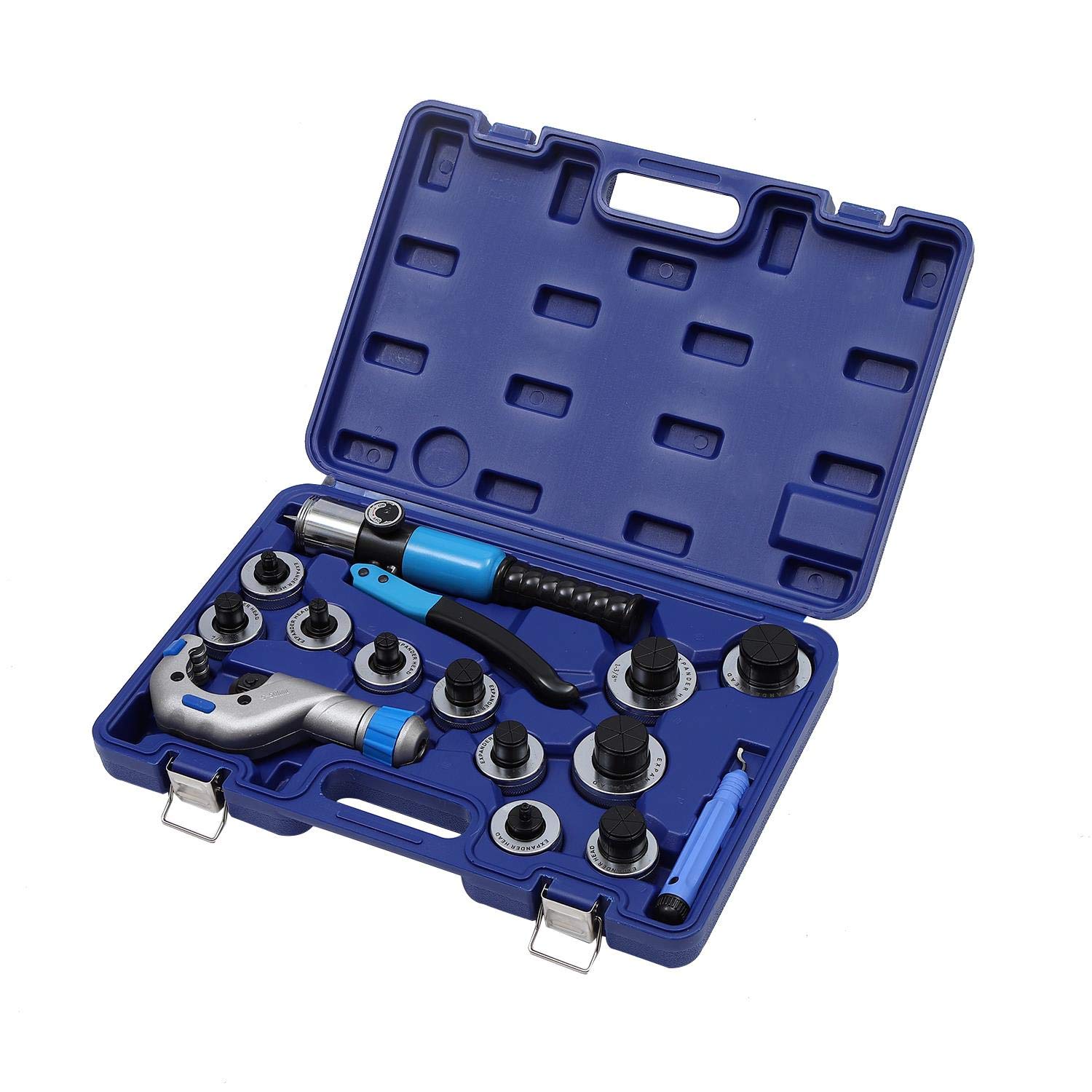 KATSU Hydraulic Pipe Expander Tool Set + 11 Different Expander Heads + Tube Cutter + Deburring Tool