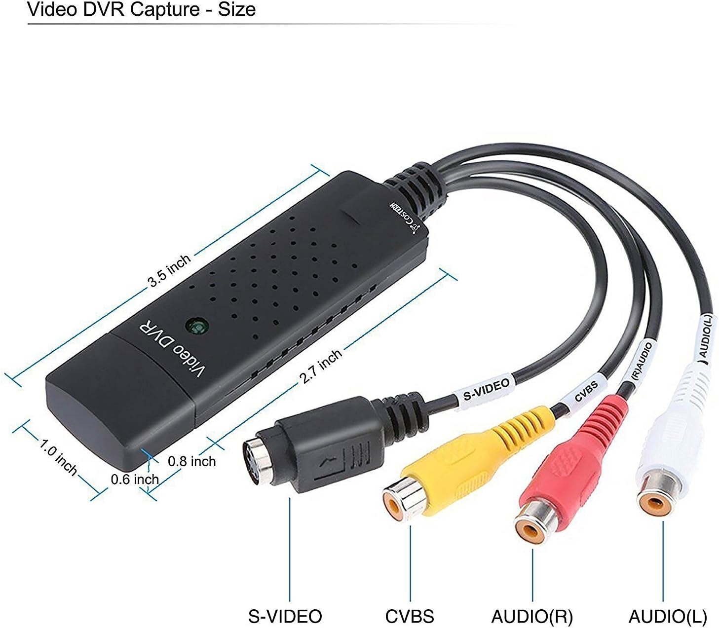 USB 2.0 Audio/Video Converter - Digitize and Edit Video from Any Analog Source Including VCR, VHS, DVD: Electronics