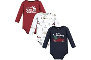 Hudson Baby baby-boys Cotton Long-sleeve Bodysuits 3-pack
