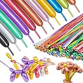 ZBYDNG Metallic Multi Long Balloons Premium 260 Twisting Animals Magic Balloons for Birthday Kids Wedding Party Supply 100pcs