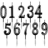 Beanlieve Black Numeral Birthday Candles - Cake Numeric Candles Number 0 1 2 3 4 5 6 7 8 9,Used for Cake Decoration on…