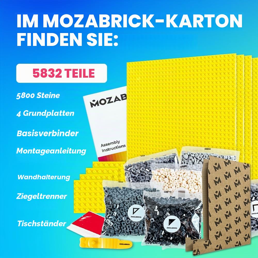 MOZABRICK Set S- Klemmbaustein Mosaik Foto Bausatz, personalisiertes Geschenk, Benutzerdefiniert, Bild Baukasten, Bauset, Pixel Art Kunst Steckbaustein Gemälde 6