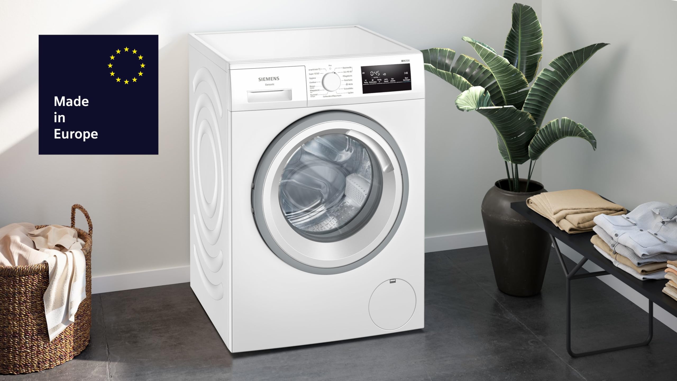 Siemens WG44B20Z0 Waschmaschine iQ700, Frontlader mit 9 kg Fassungsvermögen, 60 cm, 1400 UpM, Made in Germany, schneller Waschen mit speedPack XL, Antiflecken-System, Home Connect, Weiß 2