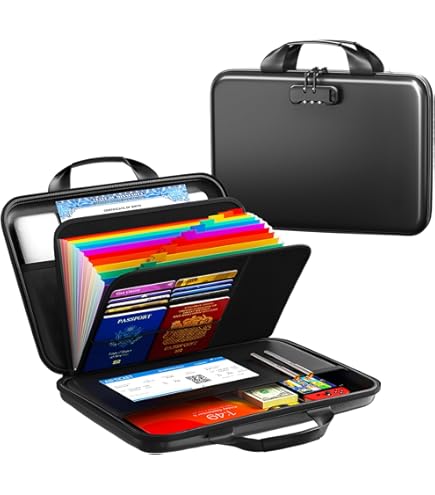 Amazon.com : ZOOPIP Fireproof File Box with Lock, Fireproof 3 Ring