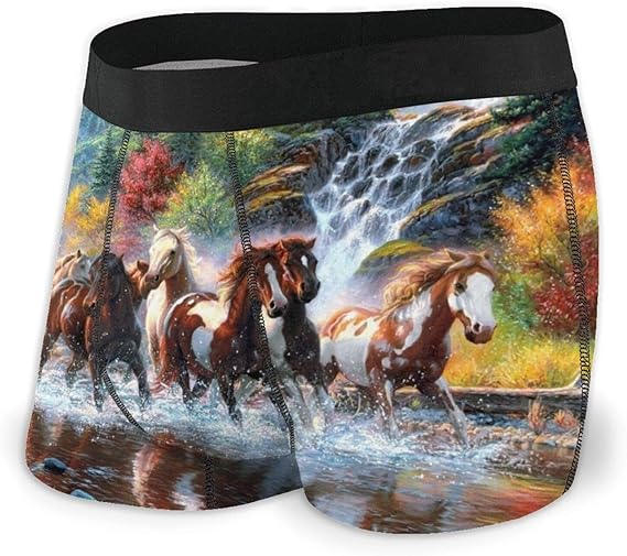 Eight Horses Running Horse Men'S Underwear Boxer Briefs Cotton Sport