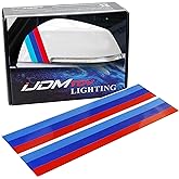 iJDMTOY 10 x 3-Inch Iconic 3-Color Stripe Decal Stickers for BMW Cars/SUVs | 3-Tone M Sport Design, For 1/2/3/4/5/6/7 Series/X1/X2/X3/X4/X5/X6/iX, Fit Bumper/Trunk/Hood/Bonnet/Windshield Decoration