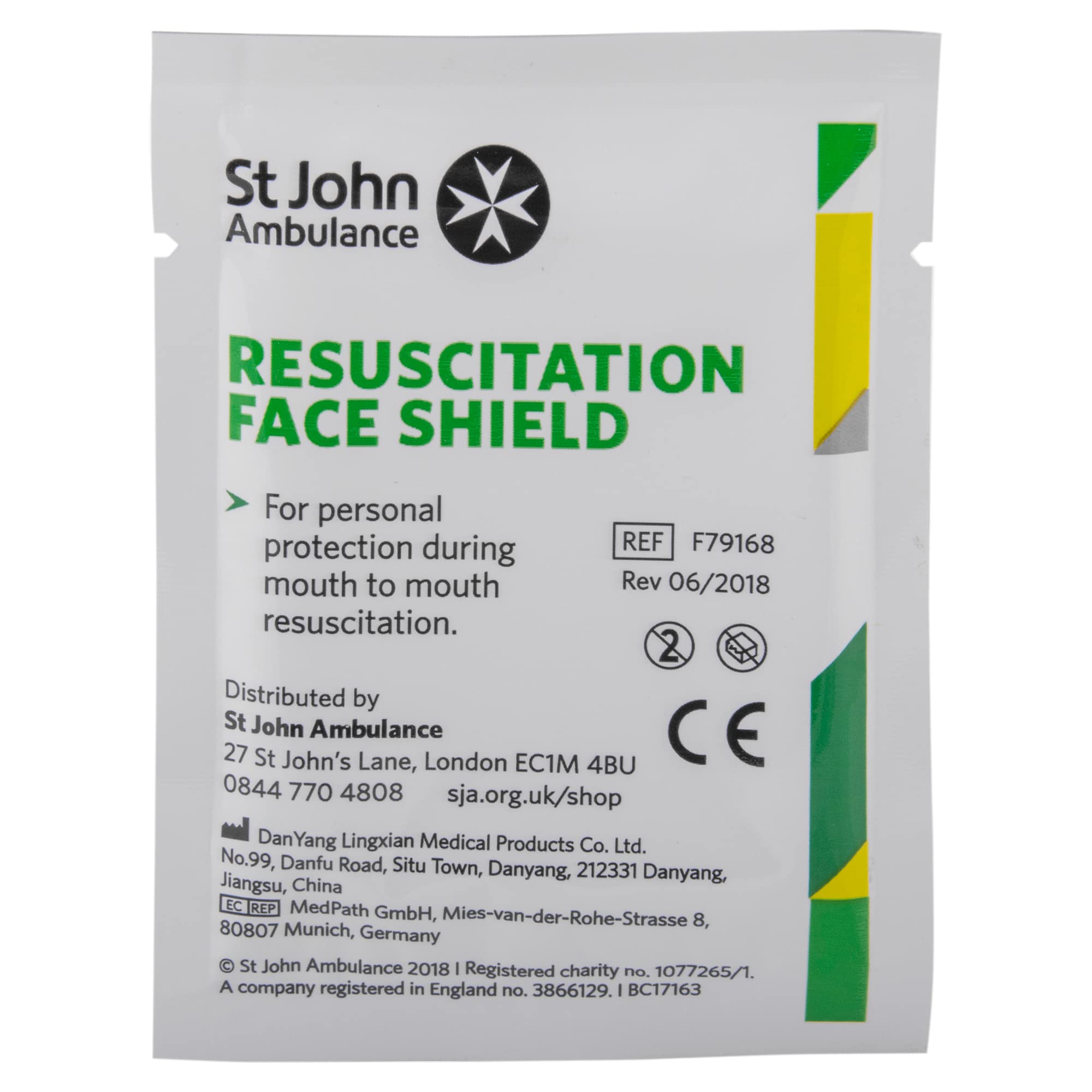 St Johns Ambulance Resuscitation Face Shield Ref F79168 Each